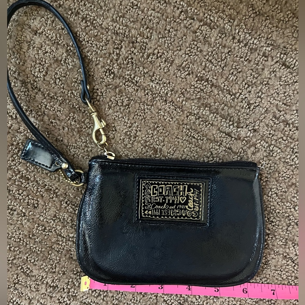 Small black coach wristlet